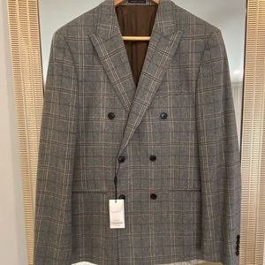 REISS Men’s Blazer Jacket Double Breasted Size 42R NEW WITH TAGS